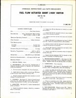 Overhaul Instructions with Parts Breakdown for Fuel Flow Actuated Short 2-Way Switch Part No 925