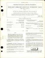 Overhaul Instructions with Parts Breakdown for Manually Operated Four Way Hydraulic Valve - Part 7-U-7074-1