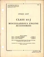 Stock List for Miscellaneous Engine Accessories