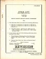 Dead Items Stock List for Miscellaneous Aircraft Engine Accessories