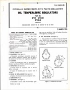 Overhaul Instructions with Parts Breakdown for Oil Temperature Regulators