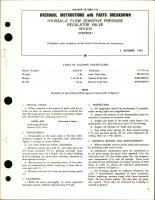Overhaul Instructions with Parts Breakdown for Hydraulic Flow Sensitive Pressure Regulator Valve - AFS-6-01