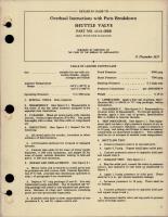 Overhaul Instructions with Parts Breakdown for Shuttle Valve - Part 423 A-4BBB 