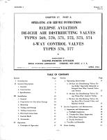 Operating and Service Instructions for De-Icer Air Distributing Valves and 4-Way Control Valves