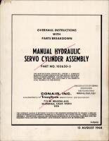 Overhaul Instructions with Parts for Manual Hydraulic Servo Cylinder Assembly - Part 103650-3 