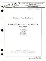 Illustrated Parts Breakdown for Manifold Pressure Regulator Assembly Part No. 7008780, 7867071 