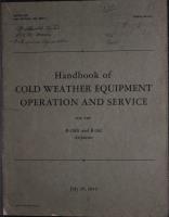Handbook of Cold Weather Equipment Operation and Service for the B-26B1 and B-26C Airplanes