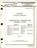 Overhaul Instructions for Thermostatic Temperature Control Valves