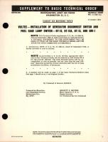 Supplement, Vultee - Installation of Generator Disconnect Switch and Fuel Gage Lamp Switch - BT-13, BT-13A, BT-15, and SNV-1