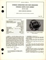 Overhaul Instructions with Parts Breakdown for Hydraulic Shuttle Valve Assembly - Part 52C20