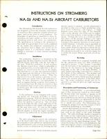 Instructions on Stromberg NA-S2 and NA-S3 Aircraft Carburetors,