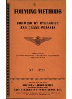 Forming Methods - Hydraulic & Crank Presses - Bureau of Aeronautics
