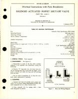 Overhaul Instructions with Parts Breakdown for Solenoid Actuated Poppet Shutoff Valve - Part 112915-1 