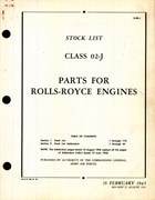 Stock List Parts for Rolls-Royce Engines