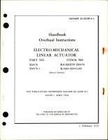 Overhaul Instructions for Electro-Mechanical Linear Actuator Parts D1870 and D1870-1