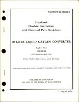 Overhaul Instructions with Illustrated Parts Breakdown for 10 Liter Liquid Oxygen Converter - Part 0101-0C08 