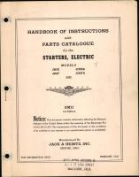 Handbook of Instructions with Parts Catalogue for the Starters, Electric Models JH5E, JH5EA, JH5F, JH5FA, and JH3