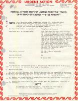 Removal of Wire Stop for Limiting Throttle Travel on R-2600-35 Engines - B-25 Aircraft