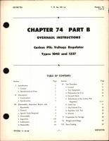 Overhaul Instructions for Carbon Pile Voltage Regulator, Ch 74 Part B