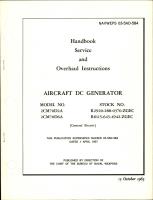 Service and Overhaul Instructions for DC Generator - Models 2CM70D2A and 2CM70D6A 