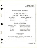 Illustrated Parts for Variable Pitch Aircraft Propeller and Blade Assembly