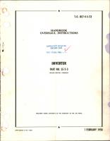 Overhaul Instructions for Inverter - Part SE-2-3