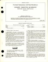  Overhaul Instructions with Parts Breakdown for Cockpit Throttle Quadrant - Parts 5L3700-5 and 5L3700-9 
