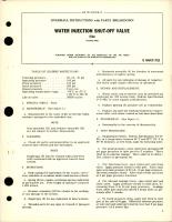 Overhaul Instructions with Parts Breakdown for Water Injection Shut Off Valve - 1518A