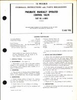 Overhaul Instructions with Parts Breakdown for Pneumatic Manually Operated Control Valve Part No. A-40014