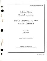 Overhaul Instructions for No-Back Radar Hoisting Winch Assembly - Part 279-529001