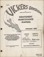 Component Maintenance Manual for Hydraulic Pump - Part 384925 - Model PV3-044-26