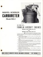 Model MA-3 Carburetor as Used on Franklin Aircraft Engines Model 4AC-176-B2 and 4AC-176-F3