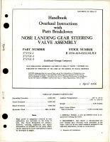 Overhaul Instructions with Parts Breakdown for Nose Landing Gear Steering Valve Assembly 