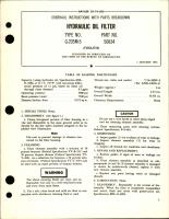 Overhaul Instructions with Parts Breakdown for Hydraulic Oil Filter - Type G-205M-5, Part 50834 
