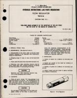 Overhaul Instructions with Parts for Flow Regulator - 1962-10-7.8 