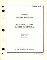 Overhaul Instructions for Linear Electro-Mechanical Actuator - Model JYLC 3766-1