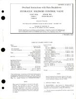 Overhaul Instructions with Parts Breakdown for Hydraulic Solenoid Control Valve - Parts 51000-2 and 51000-10