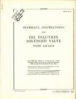 Overhaul Instructions for Oil Dilution Solenoid Valve Type AN 4078