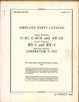 Airplane Parts Catalog for C-87, C-87A, AT-22, RY-1 & RY-2