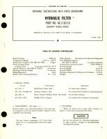 Overhaul Instructions with Parts Breakdown for Hydraulic Filter Part No. AC-1183-16 