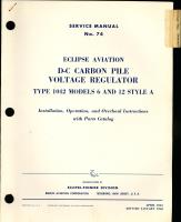 Installation, Operation, and Overhaul Instructions with Parts Catalog for D-C Carbon Pile Voltage Regulator Type 1042