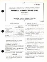 Overhaul Instructions with Parts Breakdown for Hydraulic Reservoir Relief Valve Part No. 70B148