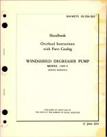 Overhaul Instructions with Parts Catalog for Windshield Degreaser Pump - Model 1505-5 