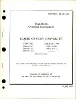 Overhaul Instructions for Liquid Oxygen Converter - Types 29016-1-A1, 29022-1-A1, and 9022-1-A2