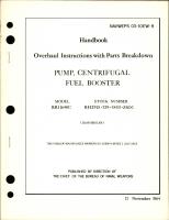 Overhaul Instructions with Parts for Centrifugal Fuel Booster Pump - Model RR11640C
