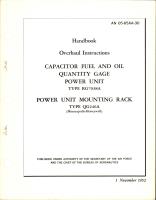 Overhaul Instructions for Capacitor Fuel and Oil Quantity Gage Power Unit and Power Unit Mounting Rack